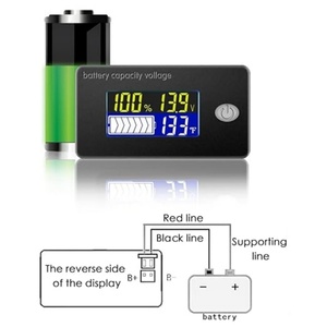 Battery Capacity <strong>Indicator</strong> Meter 12V 12V 24V 36V 48V 60V 72V <strong>Display</strong> LCD Voltmeter <strong>Temperature</strong> Meter Tester for Li-ion Lead Acid - Product Image 2