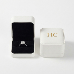 Handcrafted Leather <b>Ring</b> <b>Box</b> Wholesale Luxury Square Jewelry Packaging Gift Case Supplier for High End Jewelry Shop Branding - Product Image 2
