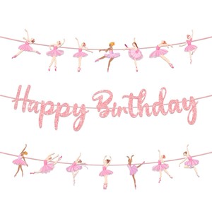 Dance Theme Party Banner Happy Birthday Decorations For Kids Birthday Party Supplies <b>Plastic</b> <b>Sheet</b> Easy Assemble - Product Image 5