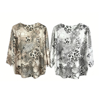 Pulls en tricot doux et respirant pour femmes, style chic, imprimé serpent et léopard, à épaules tombantes, coupe décontractée, manches chauve-souris, col rond, vente en gros ODM