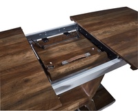 Mobilier de maison Table à manger extensible simple, élégante et moderne avec plateau recouvert d'acier inoxydable