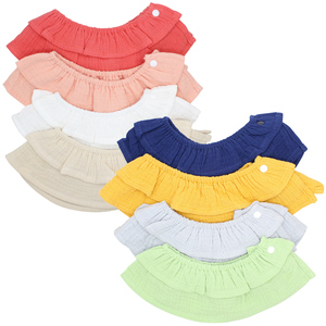 Personnalisé coton bio mousseline à volants sublimation 360 bébé <span class=keywords><strong>bandana</strong></span> drool avec bouton-pression pour baver et dentition - Product Image 4