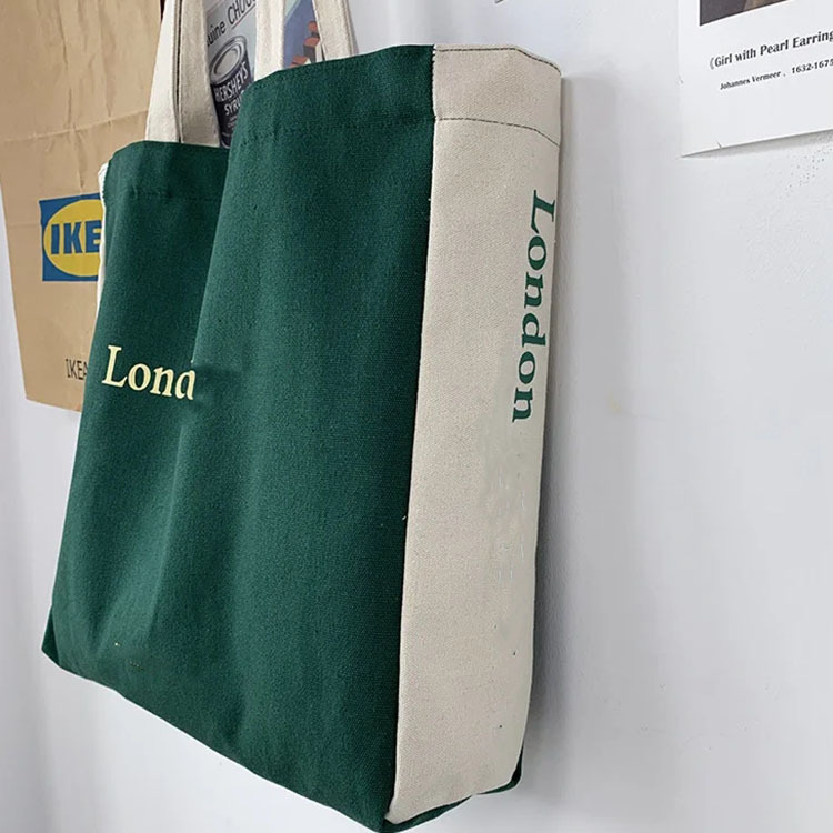tote bags 9 by 12 inch green custom