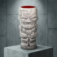 Verre à cocktail en grès de 350 ml (12 oz) pour fête hawaïenne, collectionnable, fait main, classique, en céramique, mug Tiki, non toxique, sans BPA