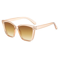 Nouvelles lunettes de soleil œil-de-chat haut de gamme UV400 noires, logo personnalisé, vente en gros, lunettes de soleil carrées tendance pour femmes en PC