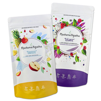 Sachet d'emballage plastique refermable givré personnalisé avec logo imprimé pour fruits et tisanes