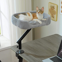 Lit pliable en bois pour chat - Cadre d'escalade rotatif à 360° pour chat, pour bureau - Lit de repos réglable et amovible pour chat
