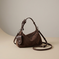 Tas Selempang Wanita Desain Vintage Musim Gugur Berkualitas Premium OEM ODM Pabrik, Tali Lepas Pasang, Model Hobo, Tahan Lama