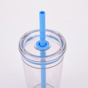 Vaso de Plástico Transparente Tritan Duradero de 12oz, 16oz, 20oz con Logotipo Personalizado Súper Lindo, con Pajita para Café, Smoothie, Té Boba - Product Image 4
