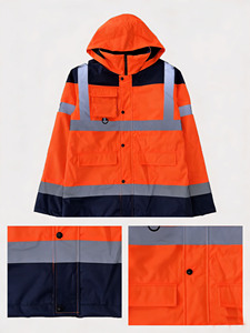 Giacca di Sicurezza Riflettente Unisex, Ignifuga <span class=keywords><strong>e</strong></span> ad Alta Visibilità per Lavori all'Aperto, Impermeabile <span class=keywords><strong>e</strong></span> Antivento - Product Image 5