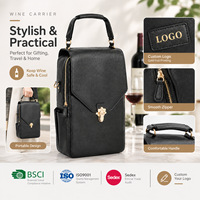 Sac isotherme en cuir PU 15L pour 2 bouteilles de vin, sac cadeau avec bandoulière, vente en gros d'usine, OEM