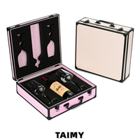Étui de rangement pour vin portable multifonctionnel en PU, mousse EVA personnalisée, logo personnalisé, coffret cadeau pour vin, emballage en alliage d'aluminium, boîte à bijoux