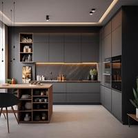 Meuble de cuisine moderne à assembler, armoire de rangement pour appartement, meuble de cuisine autoportant de luxe en bois, petit meuble de cuisine