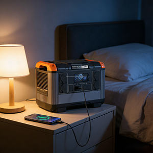 Estación de energía portátil con enchufe británico de 2400W y 2000Wh LiFePO4, onda sinusoidal pura, para respaldo doméstico y camping en autocaravanas - Product Image 1