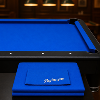 Tapis de billard bleu royal professionnel en feutre avec bandes prédécoupées pour table de club et de bar
