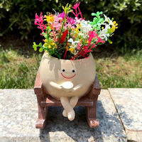 Pot de fleurs créatif style dessin animé pour chaise à bascule, décoration d'intérieur, ornement