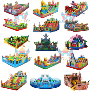 Winway Kids Castle Maison gonflable commerciale en PVC pour tout-petits avec bannières pastel Capacité de 1000kg à vendre - Product Image 3