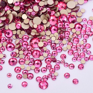 OLeeya Cold Fixaion Golden Back Pack 1440pcs Glass Non Hotfix Rhinestone Nails Art Flat Back Crystal Rhinestones for Decoration - Product Image 3
