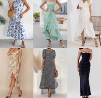 Nuevas fardos de ropa para mujer al por mayor, stock de proveedor, vestidos casuales de manga corta, ropa variada, suministro a granel, vestido maxi