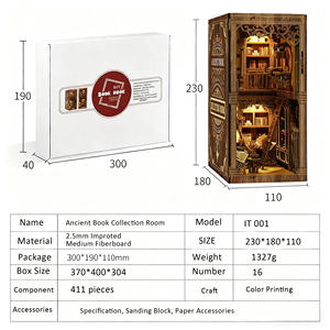 Support <span class=keywords><strong>de</strong></span> livre créatif 3D transfrontalier bricolage cabine ornements <span class=keywords><strong>en</strong></span> <span class=keywords><strong>bois</strong></span> assemblé à la main personnalisable boîte-cadeau modèle jouet cadeau - Product Image 3