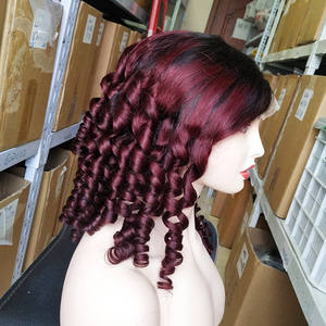 Fumi onda sciolta 4x4 <span class=keywords><strong>borgogna</strong></span> 1b/99j brasiliano grezzo indiano fornitore di capelli umani trasparente hd pizzo frontale chiusura parrucca - Product Image 1