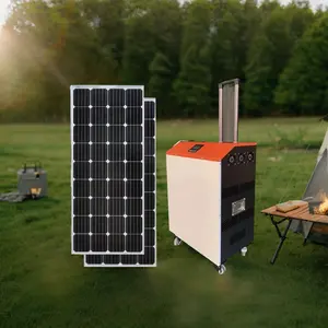 PYSUN 5000W 100Ah Hybrid Solar Power Generator Kit EU Plug Type with MPPT Controller Energy System Storage for Home Camping