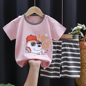 Nouvelle arrivée, vêtements pour enfants en coton personnalisés avec imprimé de dessins animés, vêtements de maison, ensemble de jogging pour enfants, ensemble d'été pour bébés garçons et filles - Product Image 3