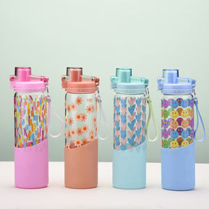 Nouvelle tasse de sport portable en verre borosilicate de haute qualité 2025, avec corde, couvercle simple à verrouillage, sans BPA, compatible lave-vaisselle et <span class=keywords><strong>micro</strong></span>-<span class=keywords><strong>ondes</strong></span> - Product Image 1