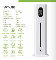 Humidificateur ultrasonique électrique en plastique 8L sur pied avec grand réservoir d'eau, réglages ajustables, silencieux pour la maison, le bureau et les hôtels