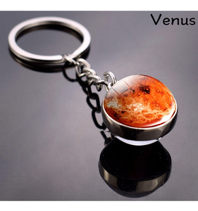 Porte-clés en verre avec boule de planète de l'univers, galaxie, lune, terre, Mars, Neptune, Mercure, Jupiter, double face, pendentif, bijoux - Product Image 3