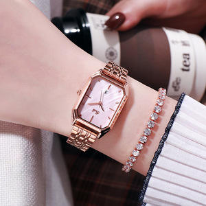 Reloj de pulsera de acero personalizado para mujer, diseño cuadrado elegante, versátil, con calendario, reloj de cuarzo. - Product Image 4