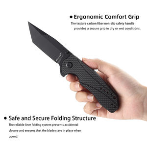 Pisau Lipat Saku EMHTiii untuk Hari Ayah dan Hari Valentine, dengan Gagang Serat Karbon, Bilah D2 Kekerasan Tinggi, Cocok untuk Berkemah dan Berburu - Product Image 5