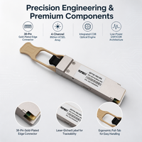 100GBASE-SR4 QSFP28 100G 850nm VCSEL Multimode Fiber MPO12 OM3 OM4 Modul Transceiver Optik DDM DOM Dapat Dilepas Pasang (Hot Pluggable)