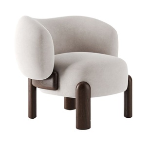 Poltrona Individual Nórdica Wabi-Sabi Moderna para Sala de Estar e Varanda em Madeira Maciça Cadeira de Lazer Popular na Internet - Product Image 1