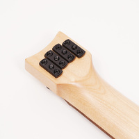Guitare basse sans tête 24 frettes 4 cordes noire mate corps rond à découpe simple forte puissance