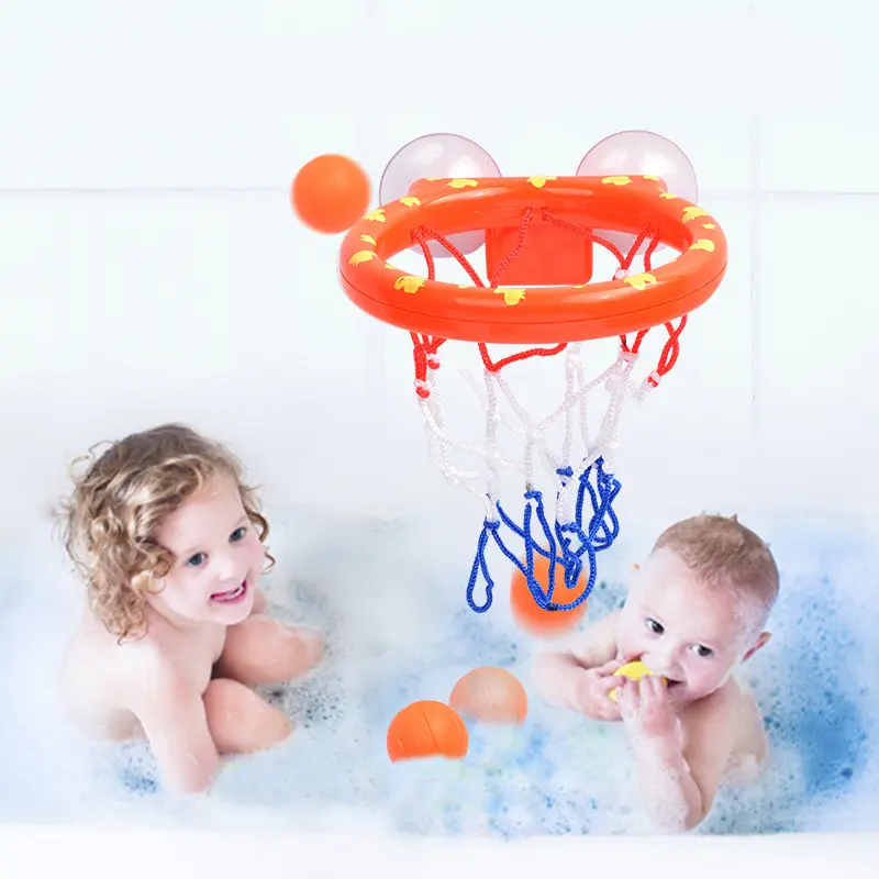 Brinquedos de banho para criança, conjunto de brinquedos de banho para bebês, crianças pequenas, de basquete, argola com bolas
