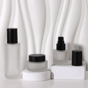 Fornitura Immediata: Set per la Cura della Pelle - Materiale di Imballaggio, Flacone Vuoto in Vetro Trasparente con Pompa per Essenza e Lozione + Contenitore per Crema Viso - Product Image 5