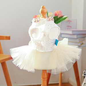 Vestido <span class=keywords><strong>de</strong></span> Tutú <span class=keywords><strong>de</strong></span> Ballet para Mascotas, Estilo Princesa <span class=keywords><strong>de</strong></span> Lujo, Decoración <span class=keywords><strong>de</strong></span> Encaje y Lazo <span class=keywords><strong>de</strong></span> Perlas, Traje para Perros Pequeños, Vestido para Gatos y Perros, Ropa para Mascotas - Product Image 5