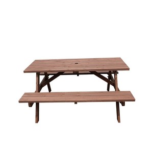 โต๊ะปิกนิกไม้สนจีนแบบใหม่ ราคาประหยัด นั่งสบาย พร้อมเก้าอี้ - Product Image 1