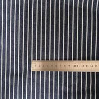 Tissu denim brut jacquard lavé à rayures étroites, tissé, teint uni, pour pantalons, jeans, vestes, combinaisons, sacs, chaussures, chapeaux