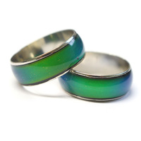 Anneaux à changement de couleur de conception de réaction thermique en acier inoxydable de 6MM pour les adolescentes-Anneau d'humeur à changement de couleur imperméable minimaliste