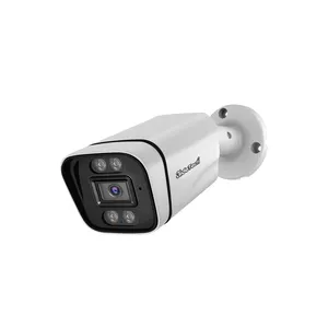 JideTech Warm Light Color Night Vision PoE Camera 5MP CCTV IP Bullet Camera Audio Video Surveillance Cameras