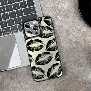 <span class=keywords><strong>Lien</strong></span> noir lèvre impression plaqué argent clé TPU PC étui de protection pour téléphone portable pour <span class=keywords><strong>Iphone</strong></span> 8 Xr Xs Max 11 12 13 14 15 16 17 Air - Product Image 1