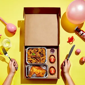 Pacote de qualidade alimentar amigável de Eco caixas de empacotamento de alimentos para viagem descompostas para o alimento