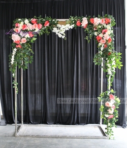 Guirnalda Floral Artificial para Escenario de Boda LFB1372, Arreglo Floral de Boda Hecho a Mano en Blanco y <span class=keywords><strong>Rosa</strong></span>, Largo para Decoración de Mesa - Product Image 5