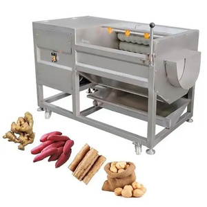Commercial <b>Fruit</b> <b>Vegetable</b> Cleaner 304 Stainless Steel 220/380V Potato Ginger Carrot Onion Seafood Roller Brush Peeling <b>Machine</b> - Product Image 6
