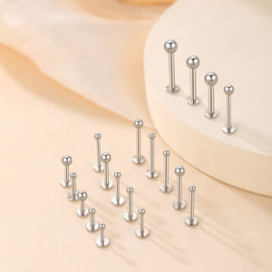 Piercing Boule en Acier Inoxydable pour Lèvres à Dos Plat, Boucles d'Oreilles Cartilage, Bijoux de Piercing pour Femme et Homme - Product Image 4