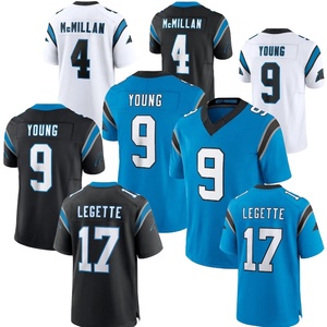 Grosir Pabrik Carolina Bordir Penuh # 4 McMillan # 9 Muda # 17 Legette American Football Jersey - Product Image 1