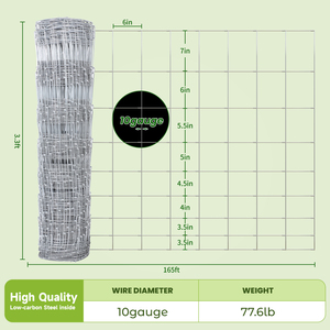 Rollo de Malla Cuadrada Soldada de Alambre de Hierro Galvanizado para Cercas de Ganado, Cabras y Ciervos en Granjas - Product Image 2