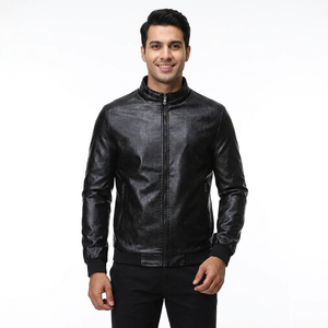 New Arrival <b>Men's</b> High Quality Fashion Wears <b>Leather</b> <b>Jacket</b> Winter Custom Design Pu for <b>Men</b> Canvas Fabric <b>jacket</b> for <b>men</b> - Product Image 1